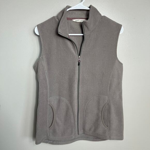 Woolrich Women's Full Zip Front Fleece Vest Tan Beige Neutral Size Small - Picture 1 of 9
